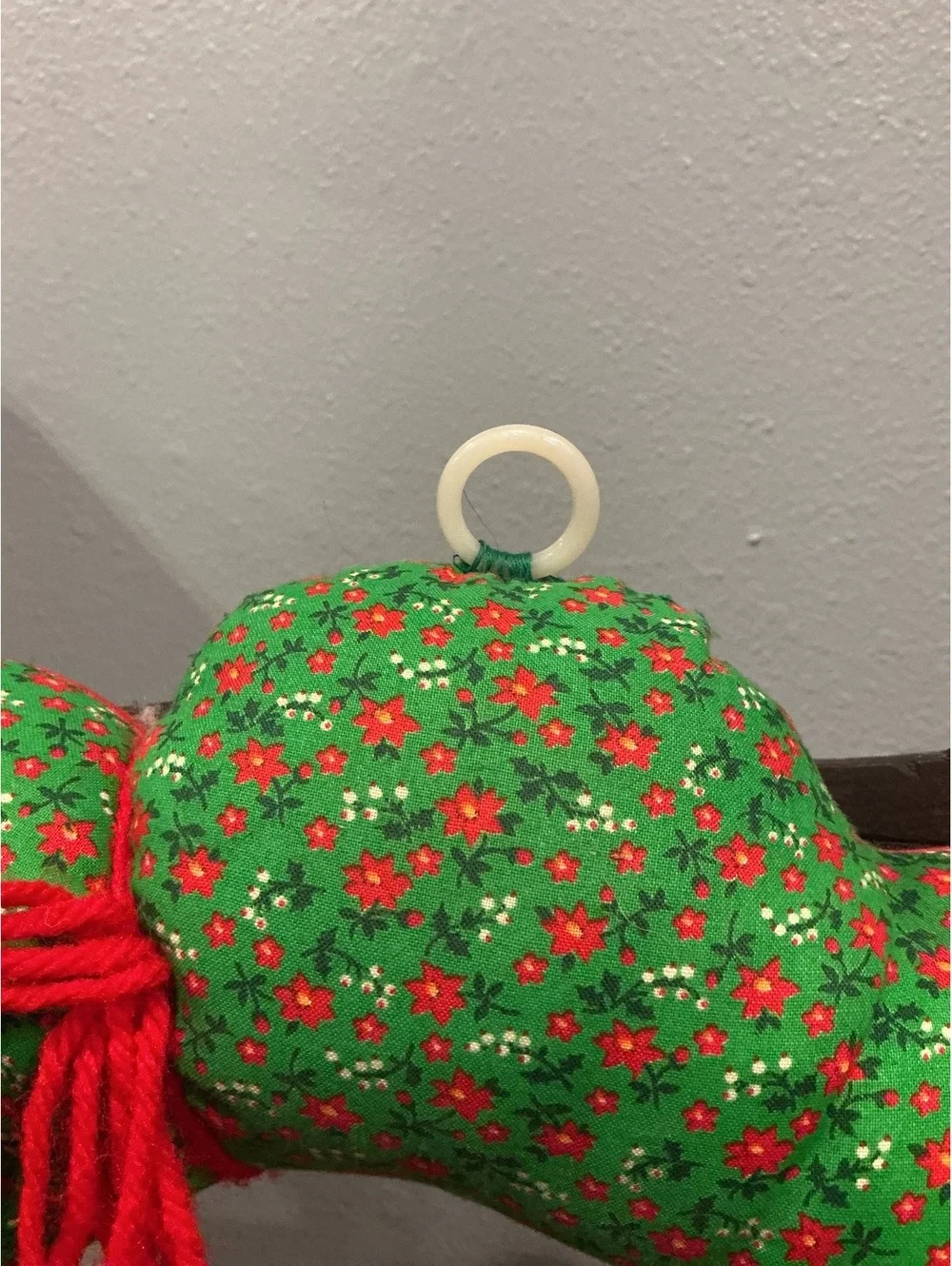 Vintage Handmade Christmas Fabric Wreath with Holiday Characters